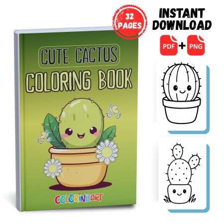 cute cactus coloring book 1