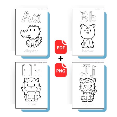 Animal Alphabet Tracing Coloring Book 2