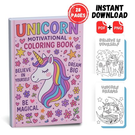 Unicorn Motivational Quotes Coloring Book 1