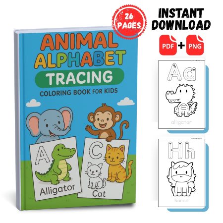 Animal Alphabet Tracing Coloring Book 1