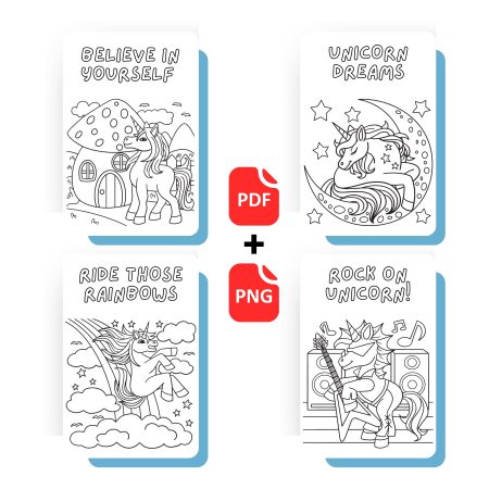 Unicorn Motivational Quotes Coloring Book 2