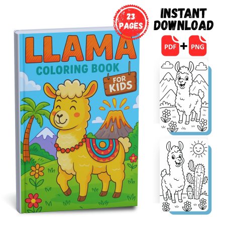 llama coloring book 2