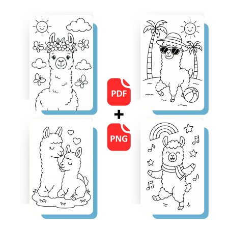 llama coloring book 3