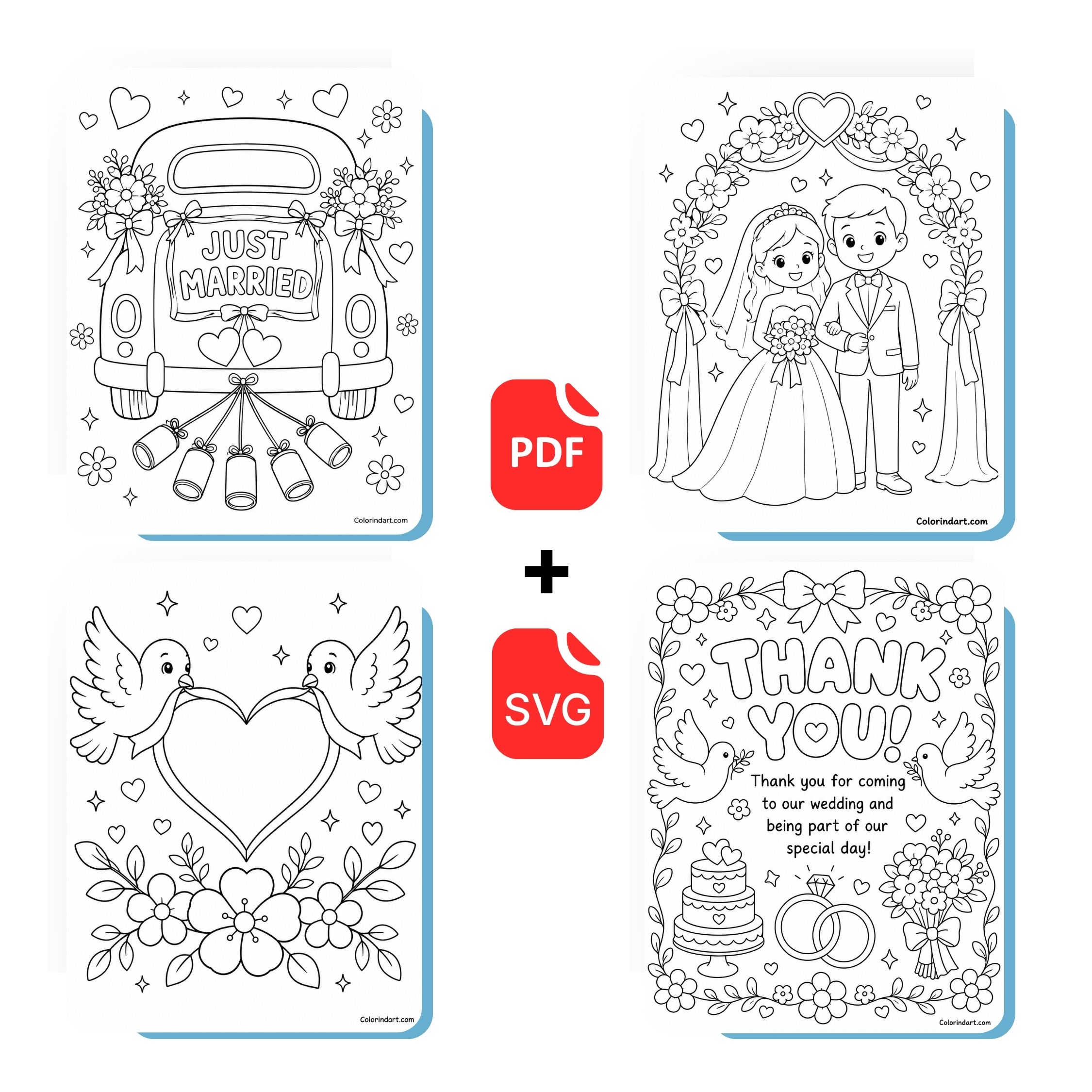 Printable Wedding Activity Book for Kids | +40 Wedding Coloring & Activity Pages - Image 2